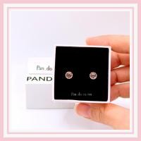 ราคา [พร้อมส่ง สินค้าแท้ ]แถมกล่อง ต่างหูแพน.โด.ร่า แถมกล่อง รุ่น pan.do.ra Pink Sparkling Stud Earrings (25725775263)