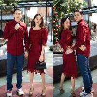 ราคา ️ Vsm Couple #2081 ชุดคู่รัก ต้อนรับเทศกาล ออกงาน สีแดง ชุดพรีเวดดิ้ง (3456761314)
