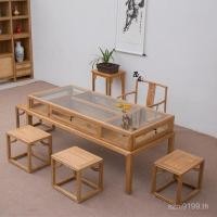 ราคา ตู้โชว์เคาน์เตอร์แก้วไม้เนื้อแข็ง Elm ตู้โชว์เครื่องประดับ Nakajima ตู้โชว์ชั้นวางหยก Wenwan เครื่องประดับสไตล์จีน EV2L (54005593268)