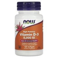 ราคา วิตามินดี3 High Potency Vitamin D3 , D 3 , 5,000 IU, 120 Softgels, Now Foods Best by: 02/2029 (43052062338)