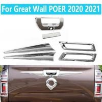 ราคา For Great Wall POER 2020 2021 ABS Chrome Logo Rear Trunk Door Handle Bowl Cover Trim Kit Accessorie (54804431406)
