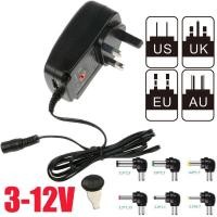 ราคา UK 3 ~ 12V AC DC 30W อะแดปเตอร์จ่ายไฟแบบปรับได้อเนกประสงค์ (46103579034)