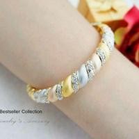 ราคา กำไลข้อมือเพชร งานหุ้มทอง 5 ไมครอน ฝังเพชร cz สวยหรู (7102629518)