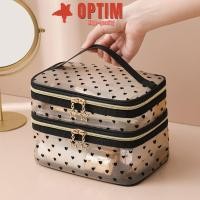 ราคา ออพติม กระเป๋าแต่งหน้ากระเป๋าเครื่องสําอางเดินทางไนลอนสองชั้นแบบพกพาสีดําสีเทาเปลือยความจุขนาดใหญ่กระเป๋าใส่อุปกรณ์อาบน้ําเดินทาง (57403481516)