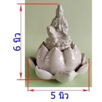ราคา เจ้าแม่กวนอิม องค์เล็ก นั่งบนดอกบัว มีให้เลือก2สี คือ สีขาวและเขียว พระโพธิสัตว์กวนอิม งานเซรามิค ผลิตจากโรงงานในลำปาง (28313982440)