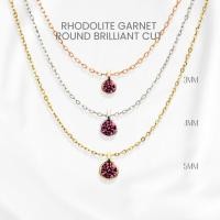 ราคา สร้อยคอโรโดไลต์ การ์เน็ตแท้ (Rhodolite Garnet) กลมฝังหุ้มลักชัวรี่ เงินแท้ 925 ชุบทองคำขาว/ทอง /โรสโกลด์ จี้พลอย GEORGE (51606341559)