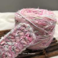 ราคา ไหมพรม ไหมโมแฮร์ ไหมโครเชต์ ไหมพรมแฟนซี ไหมพรมวิบวับสำหรับทำกระเป๋า สีชมพู สีทอง โครเชต์ ด้ายไหมพรมถักโครเชต์ glitter yarn crochet (55903163548)