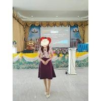 ราคา Phawi เดรสทำงานสีม่วง เดรสคุณครู (20983316234)