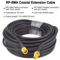 ราคา 5M/10M/15M/20M RP SMA หญิง RP SMA ชายสาย RG58 Low loss Reverse Polarity Extension Coaxial สําหรับเราเตอร์ไร้สาย (52106202890)