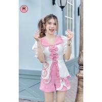 ราคา Aileen : Set Love Pink Sweet แสนหวาน เสื้อน้องเป็นสีขาวตัดด้วยสีชมพูนม ปักหัวใจแน่นๆด้านข้าง กางเกงตัดด้วยสีชมพูนม (11812926359)