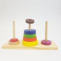 ราคา [toytorich] เกมแก้ปริศนาหอคอยฮานอยไม้สี 8 ชั้น (10492196508)