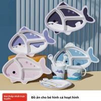 ราคา เครื่องใช้บนโต๊ะอาหารสําหรับเด็กรูปปลาโลมาลายการ์ตูนแผ่นกั้นชามขนาดกะทัดรัดน่ารักสําหรับคุณแม่และทารก (46906511264)