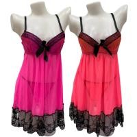 ราคา UL8358 ชุดนอนซีทรูผ้าลูกไม้สีบานเย็น, แสด Dark Hot Pink lace see-through nightwear ด่วนมีส่งGrabค่า (42902535792)