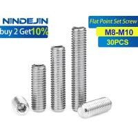 ราคา NINDEJIN 30 ชิ้นแบนชี้ Allen หัวหกเหลี่ยม Hex ซ็อกเก็ตชุดสกรูสแตนเลส - M8/M10/M12 (45804380587)