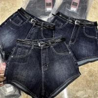 ราคา PUUONGSITO: กางเกงยีนส์ขาสั้น ยีนส์พับยืดเอวสูง AH 8125 (55501371268)