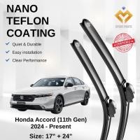 ราคา Honda Accord (11th Gen) Premium Japan Tech ใบปัดน้ําฝนรถยนต์ 17+24 Type 02 ไร้ริ้ว ทนทาน ติดตั้งง่าย + (45156358254)