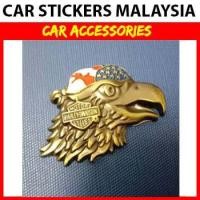 ราคา [ LIMITED EDITION ] อุปกรณ์ตกแต่งรถยนต์ - สัญลักษณ์โลหะโครเมียม 3D Harley Davidson Eagle Head (52306482839)