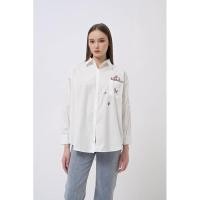 ราคา KATUN KEMEJA Belladea - เสื้อเชิ้ตถั่วเหลืองเย็บปักถักร้อยเสื้อเชิ้ตสีขาวของผู้หญิงเย็บปักถักร้อยผ้าฝ้ายคอปก (26657875157)