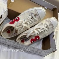 ราคา รองเท้า Converse x COMME des GARÇONS PLAY Red Heart Chuck Taylor All Star ’70 Low (White) (53854849985)