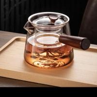 ราคา กาน้ำชาแก้ว, กาน้ำชาแก้วบอโรซิลิเกตสูง, ที่จับด้านข้าง, ที่จับไม้, ถังด้านใน, กาน้ำชาบนเตา, ชุดกาน้ (28856680129)