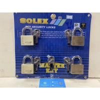 ราคา ชุดกุญแจคล้อง SOLEX MASTER KEY 4แม่กุญแจ แท้100% ขนาด40 mm ห่วงสั้น (9567059619)