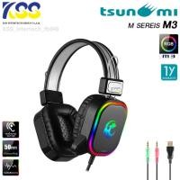 ราคา Tsunami (หูฟังเกมมิ่ง) M3 2.1 Stereo Sound RGB Gaming Headsetหูฟังสำหรับเกมมิ่ง แบบครอบหัว พร้อมไมโครโฟน มีไฟ RGB สวยงาม (9772160572)