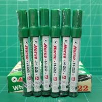 ราคา ปากกาไวท์บอร์ดตราม้า Horse Whiteboard Marker H-22 หมึกสีเขียว (1ชุด/6ด้าม) ขนาดหัวปากกา 2 มม. (Non-Permanent) (16778327572)