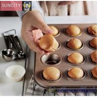 ราคา ถาดอบมัฟฟิน ถาดอบเทปล่อน 24 หลุม เคลือบสีทอง แบรนด์ Suncity (7259544035)