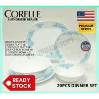 ราคา Corelle® Blue Hydrangea 20-piece Dinnerware Set (USA) (26144237807)