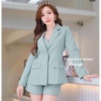 ราคา classy&fabulous #สูทสีเขียวมิ้น #ชุดสูทสีเขียว #ชุดออกงานสีเขียว #สูทขาสั้นออกงาน (23670689174)
