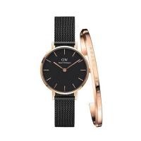 ราคา ..DW00100201 =Classic Petite Ashfield 32mm Strap Rose-gold Case BlackDial นาฬิกาแบรนด์เนม แท้100% สำหรับผู้หญิง U-132 (1026956420)