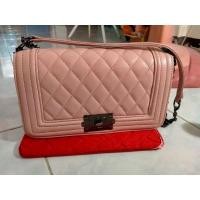 ราคา กระเป๋าสะพายสีชมพูพาสเทล ทรงแชแนล (4390050490)