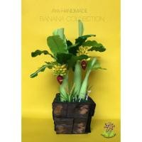 ราคา กระถางต้นกล้วยมงคล กอกลาง งานดินปั้น (4059071359)