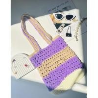 ราคา กระเป๋าไหมพรมถักมือแท้ กระเป๋าสะพายไปทะเล กระเป๋าถักพรมไหมตามสั่ง (43810371200)