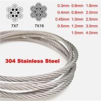 ราคา ใหม่ 304 สแตนเลสลวดสลิงนุ่มตกปลายกสาย 7*7 7*19 เสื้อผ้า (53506723046)