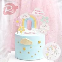 ราคา [SUPER CHEAP ️] – Combo 5 SCG Rainbow and Clouds - ตกแต่งเค้กวันเกิด (41305943239)