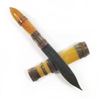 ราคา มีดหมอ หลวงพ่อกวย วัดโฆสิตาราม จารยันต์ใบมัด ฝักและด้ามทำจากกระดูกช้าJ (10403712785)