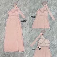 ราคา ชุดเดรสยาวเปิดไหล่ เดรสยาวสีชมพู CODE : 03-7659 ชุดไปงานแต่งงาน งานป้ายBT (22560976532)