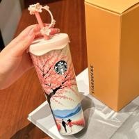 ราคา พร้อมส่ง แก้วสแตนเลสสตาร์บัค ลายซากุระ แก้วเก็บความเย็น (43268666623)