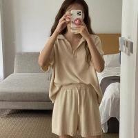 ราคา พร้อทส่ง เซ็ทไหมพรม เสื้อโปโล กางเกงขาสั้นสไตล์เกาหลี ชุดเซ็ท ชุดเซ็ทเกาหลี ชุดเซ็ทวินเทจ ชุดใส่สบาย (12105785234)