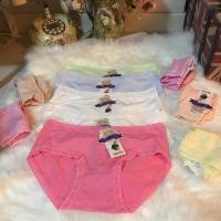 ราคา กางเกงในผู้หญิงเอวต่ำขอบลูกไม้ผ้าเกรดพรีเมี่ยมคอตตอนผสมคลอลาเจนนุ่มยกกำลัง2ไซร์mแพค10ตัว (1917300602)