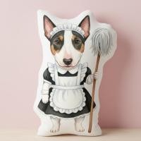 ราคา หมอนไดคัทสกรีนรูป พิมพ์2ด้าน ตุ๊กตา Pillowdoll ของขวัญวันเกิด หมอนน้องหมา French Maid Bull Terrier บูลเทอร์เรีย (46354078741)