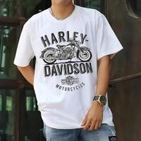 ราคา Harley Davidson รู้สึกเสียงไม้ลอย เสื้อยืดสีขาวขายดี ผู้ใหญ่แขนสั้น S-5XL (57355739064)