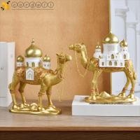 ราคา CORDELL Eid Mubarak รูปปั้นอูฐ, ตุ๊กตาอูฐรอมฎอนเรซินสามมิติ, การออกแบบมัสยิดทองประณีตปาร์ตี้ประติมากรรมอูฐ (46856015204)
