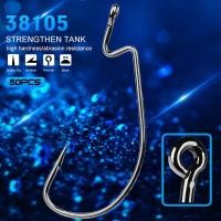 ราคา Pro BEROS 50 ชิ้น Broad klied crank hook เบ็ดตกปลาหนอนอ่อน 1/0-5/0# ตะขอหนาม (24236432516)