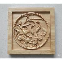 ราคา งานไม้แกะสลักรูปปลา มั่งคั่ง อุดมสมบูรณ์ กรอบทรง 4 เหลี่ยมจตุรัส (19985364106)