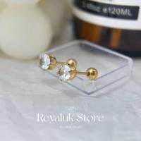 ราคา ต่างหูจิวหมุน เพชรเม็ดเดี่ยว ตัวเรือนสแตนเลส ก้านเงินแท้ หุ้มทอง18K มินิมอลหรู ใส่ติดหูได้ทุกวัน ไม่แพ้ไม่ดำ (40675377881)