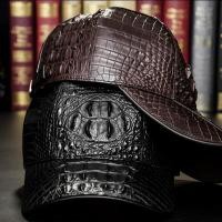 ราคา หมวกลายจระเข้ไทย หนังแท้ casual baseba Thailand หมวกลายจระเข้ หนังแท้ casual Cap Unisex Golf Cap Sun leather Baseball Cap 08.32 (26884313405)