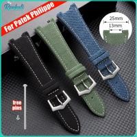 ราคา สําหรับ Patek Philippe Denim สายนาฬิกาหนังแท้ 25x13 มม.สายนาฬิกาไนลอนสําหรับ Nautilus 5711/5712/576/5980 นุ่มผู้หญิงผู้ชายสร้อยข้อมือ (44605469881)