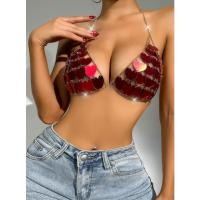 ราคา พร้อมส่งจากไทย เสื้อครอปโชว์หลัง ตกแต่งโซ่ เสื้อสายฝอ เซ็กซี่ #3192 (25612122678)